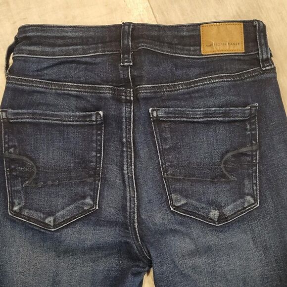 American Eagle Women's Jeans Sz 0 Short High Rise Stretch Jegging Lot of 2 Y2K - Picture 9 of 10